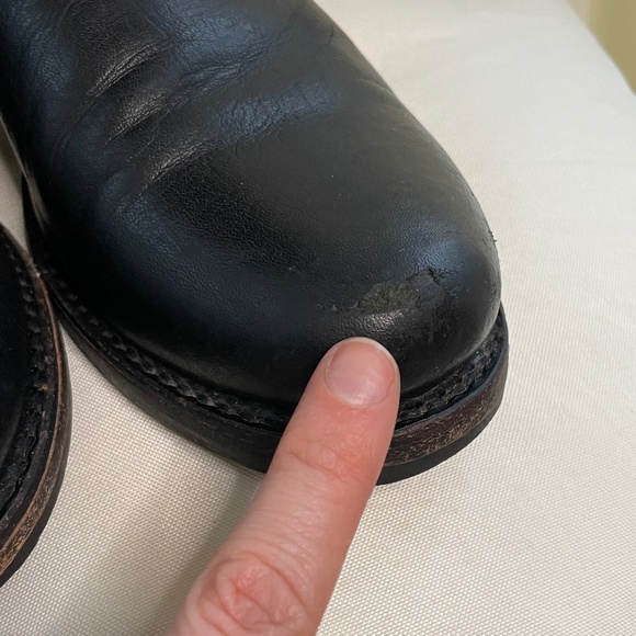 FRYE Veronica Black Leather mid-calf Pull On Engineers Boots - Picture 12 of 12